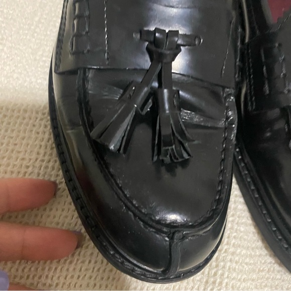 Vero Cuoio Black Tassel Loafers size 38  leather - Picture 2 of 16